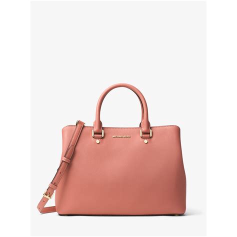 michael michael kors savannah large satchel antique rose|Savannah Large Saffiano Leather Satchel .